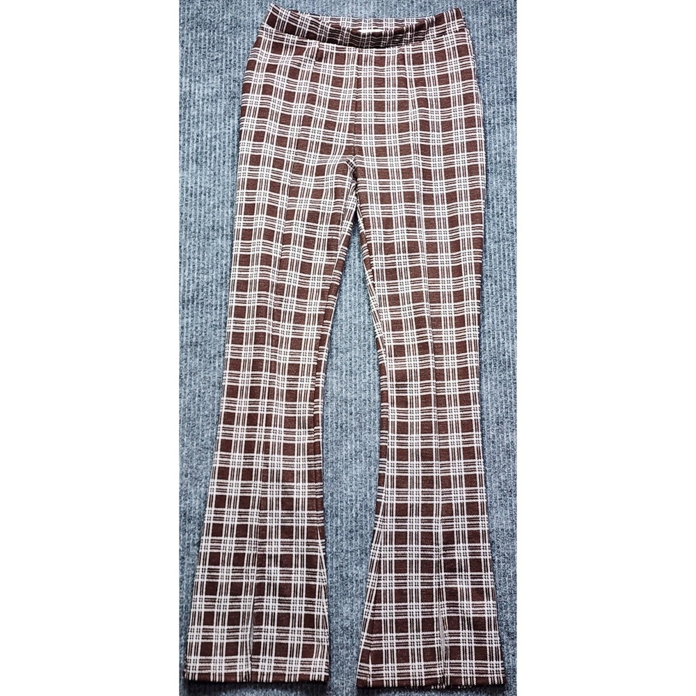 Urban Renewal Brown Plaid Flare Pants High Waisted Vintage Fabric Small